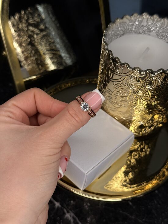 Rozā zelta gredzens (17.izmērs!) PP203