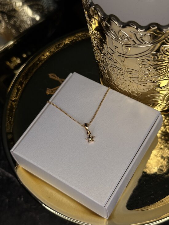 Rozā zelta kaklarota - zvaigznīte PP67