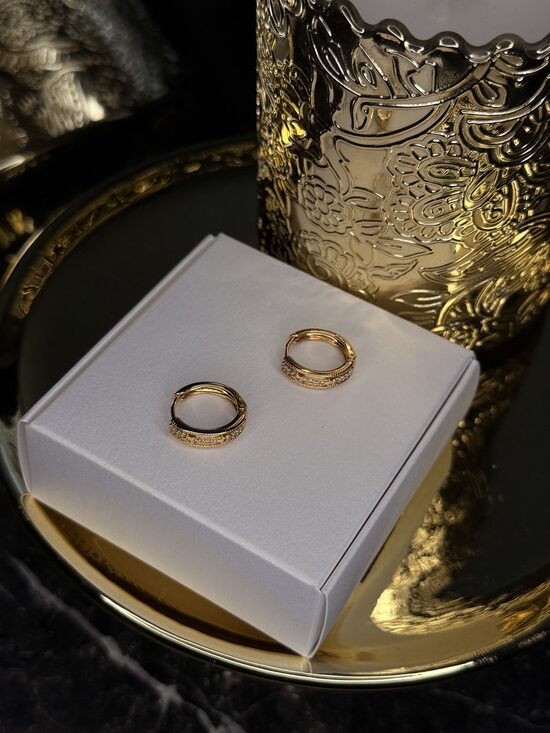 Rozā zelta auskariņi PP27