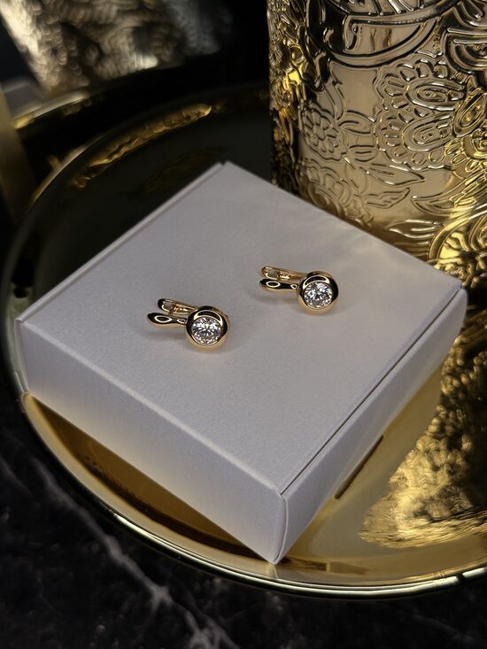 Rozā zelta auskariņi PP19