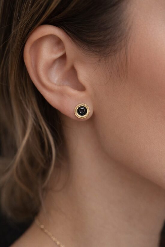 Rozā zelta auskariņi luxus PP33