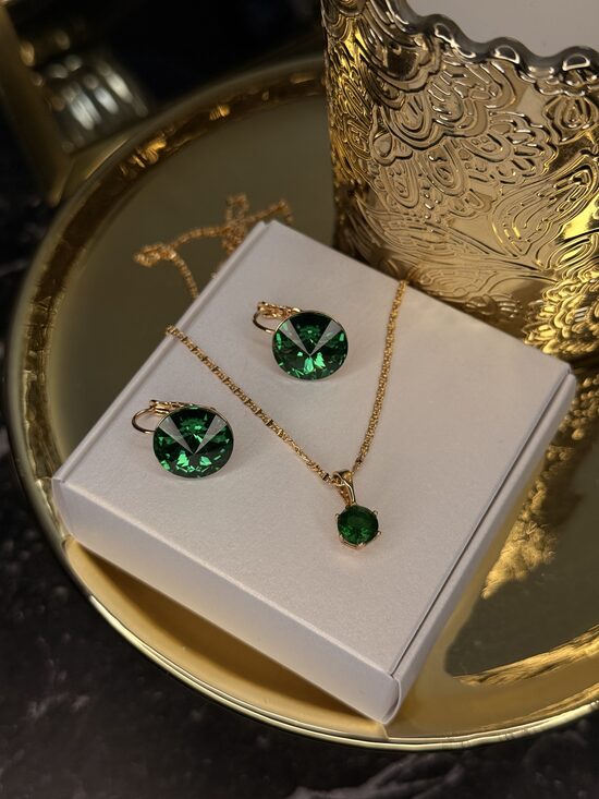 Lux rozā zelta komplekts V41