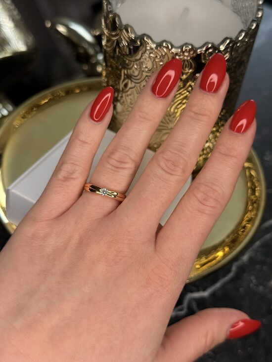 Rozā zelta gredzens V69