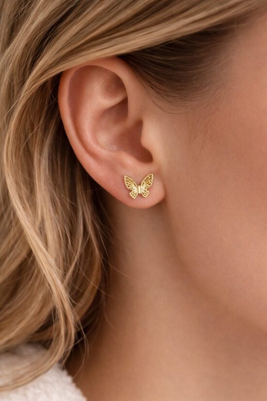 Apzeltīti auskariņi - taureņi V5