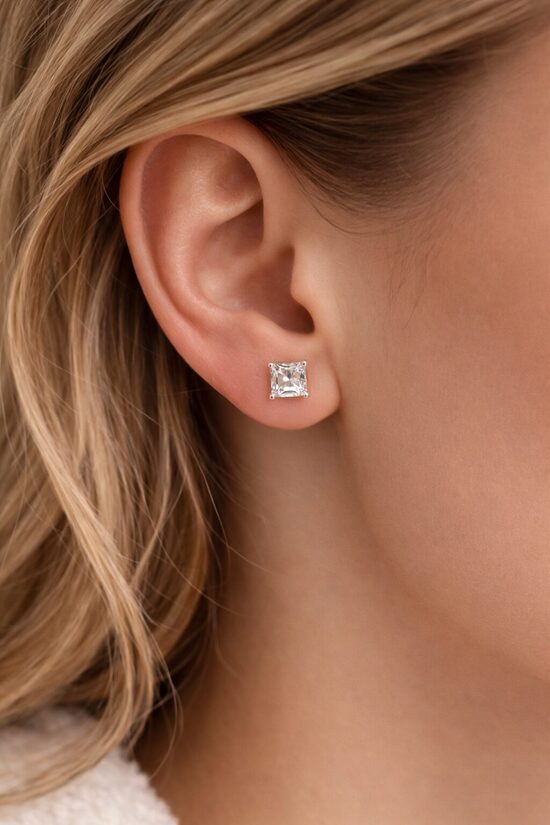 Rozā zelta auskariņi lux V1