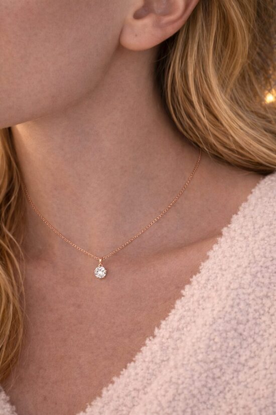 Rozā zelta lux kaklarota V50