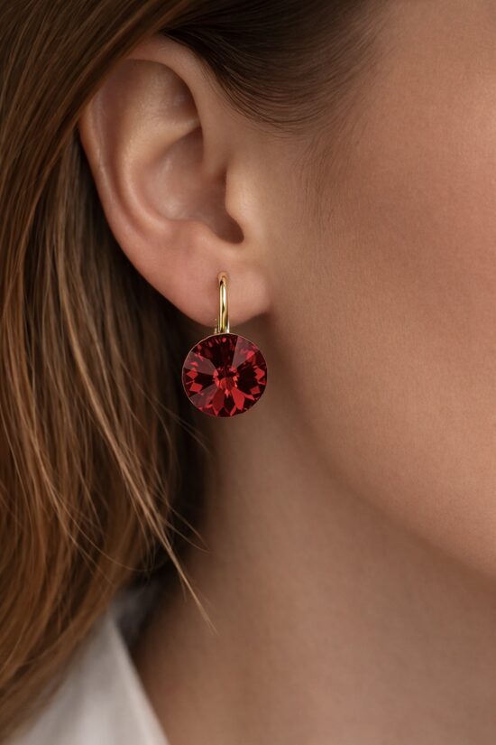 Apzeltīti lux auskariņi ar swarovski kristāliem V13