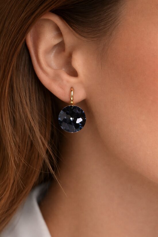 Apzeltīti auskariņi ar swarovski kristāliem lux V16