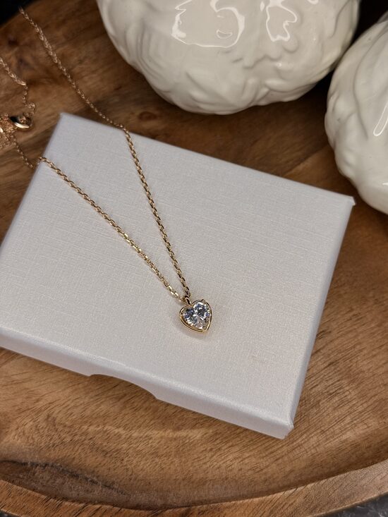 Rozā zelta sirsniņas kaklarota RP78