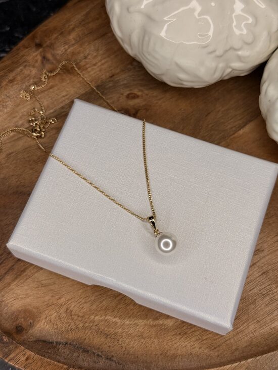 Rozā zelta pērlīšu kaklarota lux klasika RP71