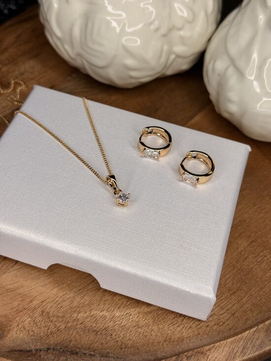 Rozā zelta klasisks komplekts - ikdienas spožums 