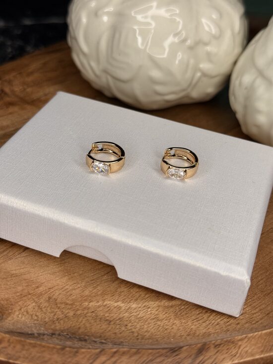 Rozā zelta auskariņi - luxus RP15