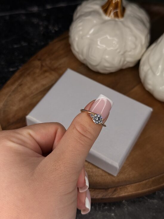 Rozā zelta gredzens - lux RP60