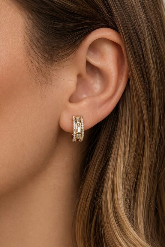 Apzeltīti lux auskariņi V7