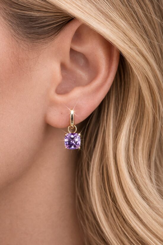 Lux rozā zelta auskariņi 2in1 (kristālu var noņemt) P4