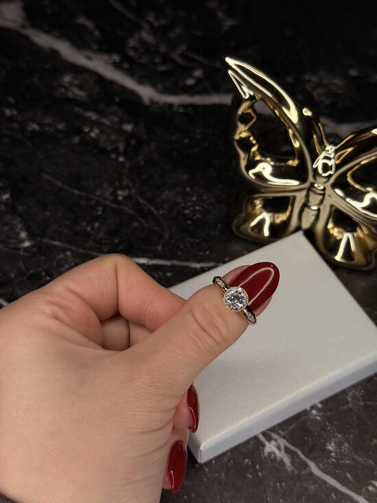 Rozā zelta lux gredzens SP77