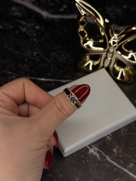 Rozā zelta luxus gredzens SP68