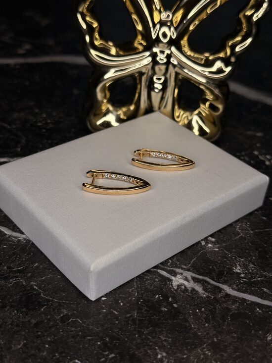 Rozā zelta lux auskariņi SP42