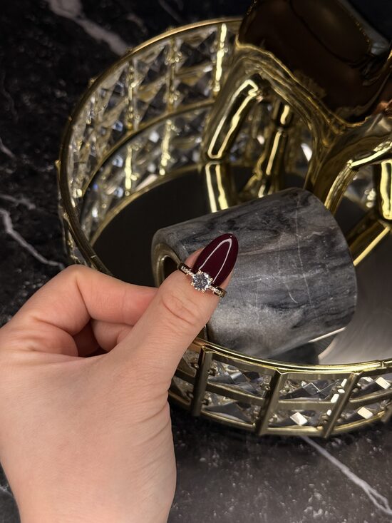 Rozā zelta lux gredzens GH300