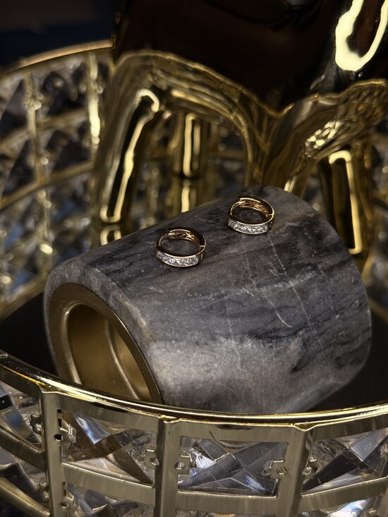 Minī lux rozā zelta auskariņi GH5