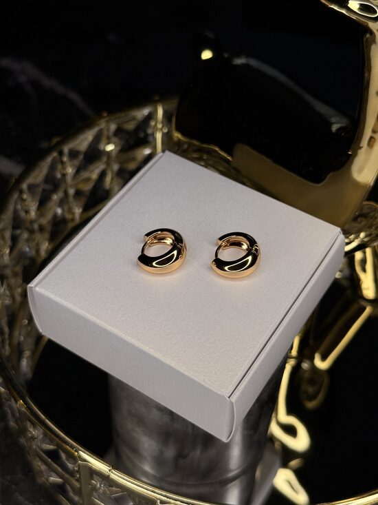 Rozā zelta lux auskariņi EE6