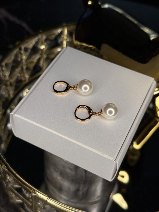 Rozā zelta pērlīšu auskariņi EE5