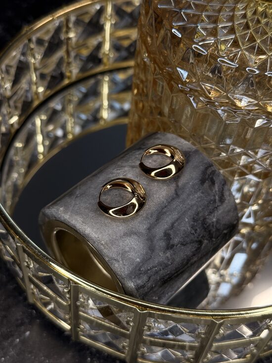 Rozā zelta auskariņi - riņķīši MN20