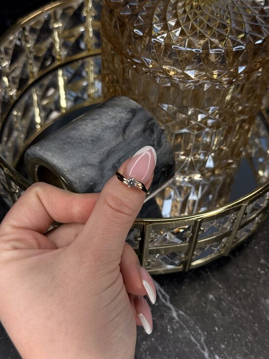 Rozā zelta gredzens lux MM3 (16.izmērs!)