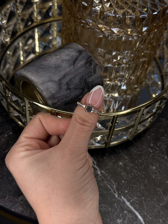 Rozā zelta gredzens lux MM10