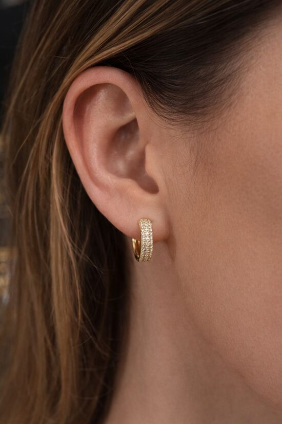 Apzeltīti lux auskariņi ar cirkonijiem MN23