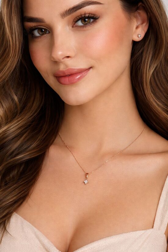 Rozā zelta kaklarota MN33