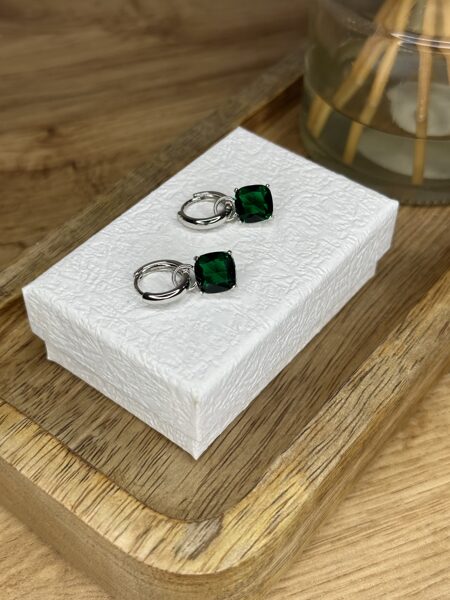 Sudraba lux auskariņi - 2in1 (kristālu var noņemt) 